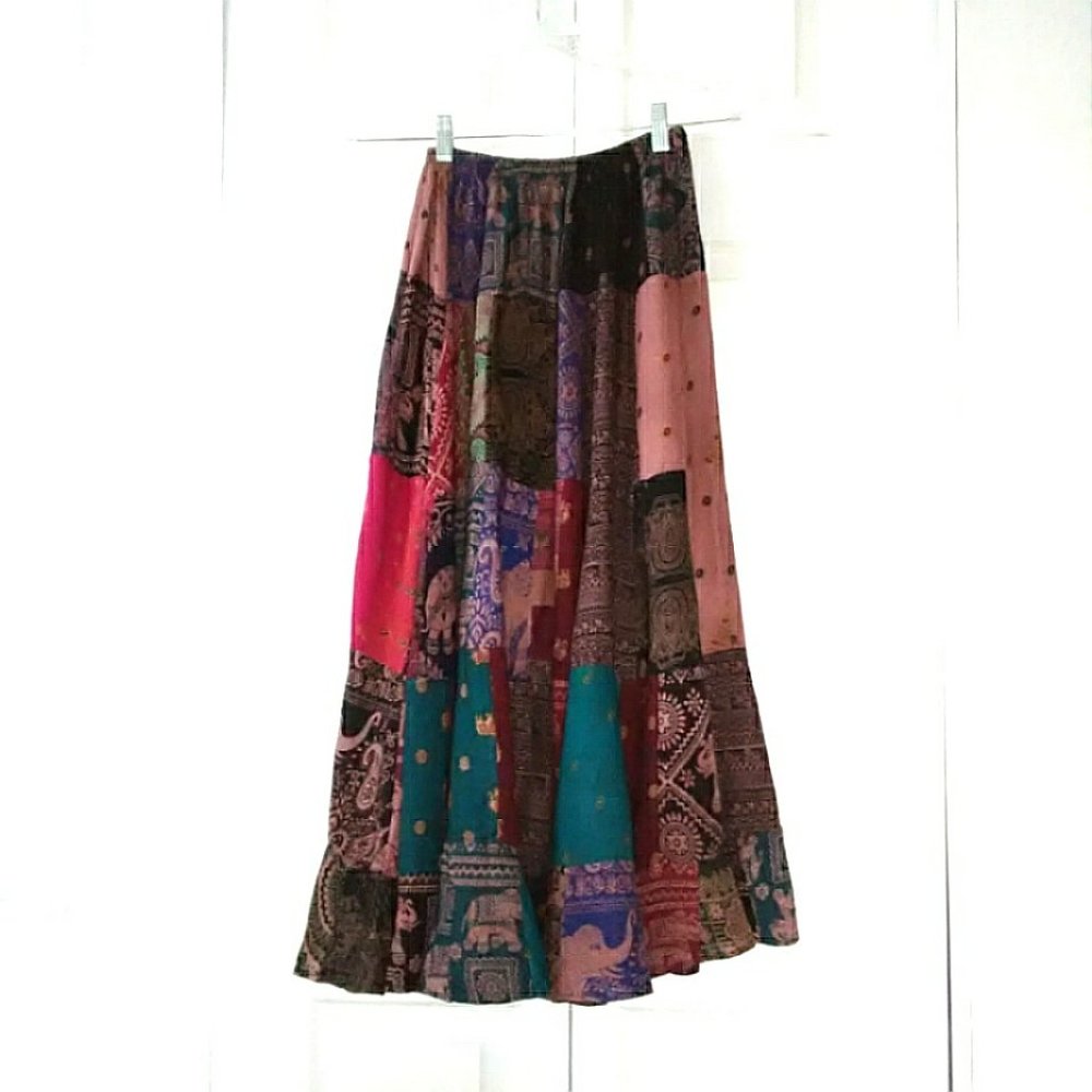 Patchwork Maxi Skirt XS